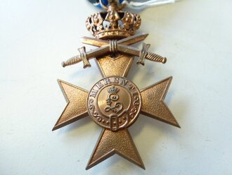 Bayrisches Militärverdienstkreuz 3.Klasse mit Krone und Schwertern, Originalband