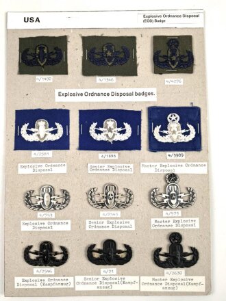 U.S.Army " Explosive Ordnance Disposal badges" collection