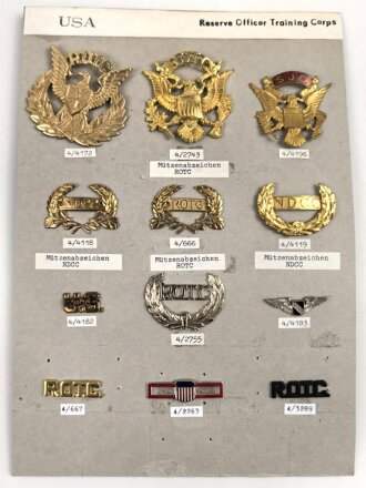 U.S. Reserve Officer Training Corps " ROTC , metal insignia collection