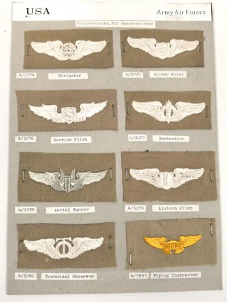 U.S. Air Force, Cloth wing collection
