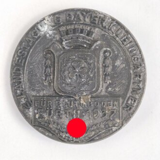 Leichtmetallabzeichen "2. Landestagung Bayer. Kleingärtner, Für Blut und Boden, Fürth 1937"