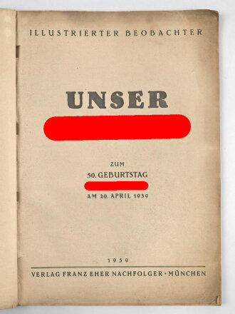 Illustrierter Beobachter "Unser Führer"...