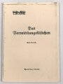 REPRODUKTION, H.Dv. 95/11 L.Dv. 419/4k Das Vermittlungskästchen, datiert 1938, DIN A5, 12 Seiten und Anhänge