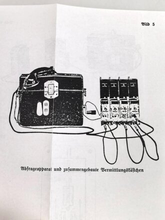 REPRODUKTION, H.Dv. 95/11 L.Dv. 419/4k Das Vermittlungskästchen, datiert 1938, DIN A5, 12 Seiten und Anhänge