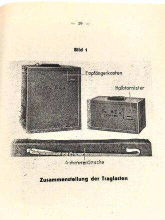 REPRODUKTION, D 1056/1 Gerätbeschreibung Funk-Horch-Empfänger u, datiert 1943, DIN A5, 32 Seiten und Anhänge