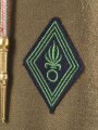 Frankreich Fremdenlegion, Uniformjacke eines Angehörigen im 2. Infanterieregiment. Der Brustanhänger von DRAGO, die Effekten original und zugehörig, die Jacke datiert 1972