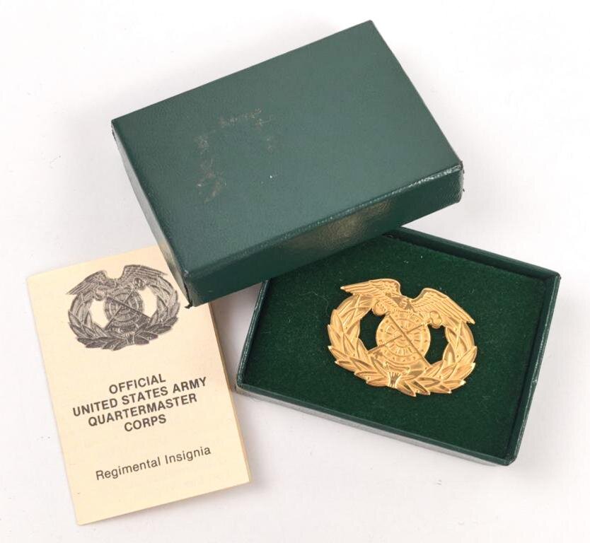Quartermaster Rdi U.S. Army , Quartermastermaster Corps Regimental insignia, cased, 30,00
