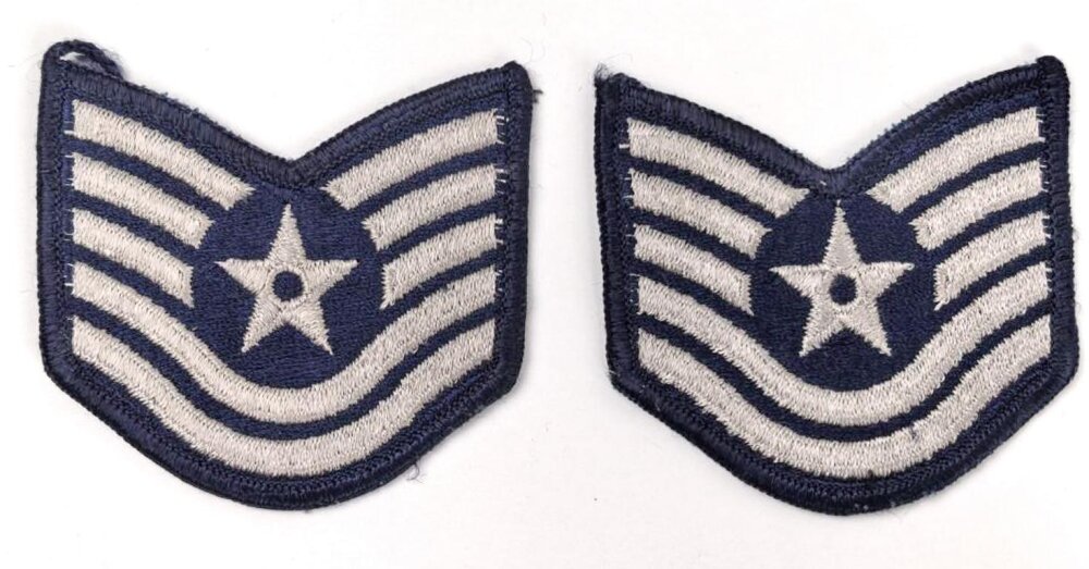 Technical Sergeant Rangk U.S. Air Force, Technical Sergeant Insignia, pair, 15,00