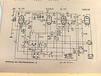 REPRODUKTION, D 1037/5 Gebrauchsanleitung für den Kleinfunksprecher d, datiert 1944, DIN A5, 16 Seiten