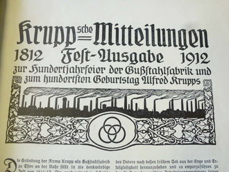 Buch  zur Hundertjahrfeier der Firma Krupp 1912, 127 Seiten, komplett