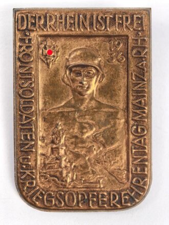 Blechabzeichen "Frontsoldaten u. Kriegsopferehrentag Mainz a. Rh. 1936"