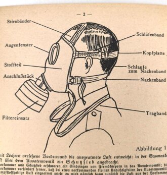 Gasschutztafel 1a, Die Gasmaske 30, ausgegeben Februar 1940, DIN A5, 10 Seiten