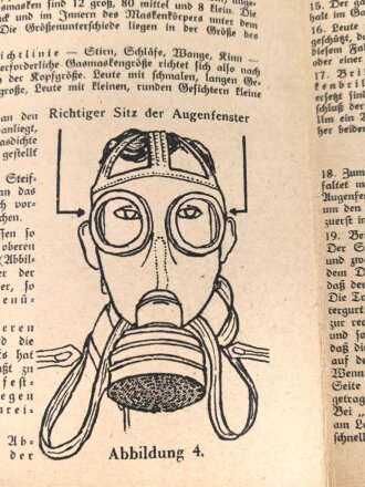 Gasschutztafel 1a, Die Gasmaske 30, ausgegeben Februar 1940, DIN A5, 10 Seiten