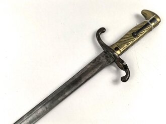 Preussen, Seitengewehr Modell 1871,  Scheide fehlt, gute Klinge, Herstellermarke Alex Coppel, Klingenrücken W 73 gestempelt