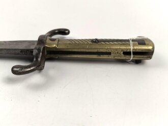 Preussen, Seitengewehr Modell 1871,  Scheide fehlt, gute Klinge, Herstellermarke Alex Coppel, Klingenrücken W 73 gestempelt