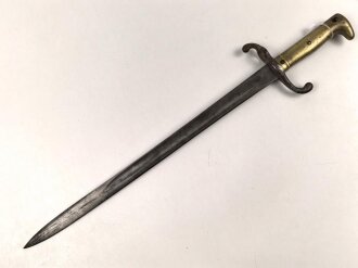 Preussen, Seitengewehr Modell 1871,  Scheide fehlt, gute Klinge, Herstellermarke Alex Coppel, Klingenrücken W 73 gestempelt