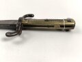 Preussen, Seitengewehr Modell 1871,  Scheide fehlt, gute Klinge, Herstellermarke Alex Coppel, Klingenrücken W 73 gestempelt