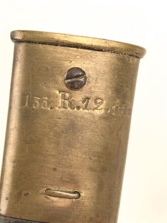 Kaiserreich, Seitengewehr Modell 1871, nummerngleich,  Herstellermarke W.R.Kirschbaum, Scheidenspitze abgebrochen und beiliegend. Ungereinigtes Stück
