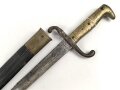 Kaiserreich, Seitengewehr Modell 1871, nummerngleich,  Herstellermarke W.R.Kirschbaum, Scheidenspitze abgebrochen und beiliegend. Ungereinigtes Stück