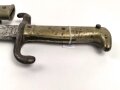 Kaiserreich, Seitengewehr Modell 1871, nummerngleich,  Herstellermarke W.R.Kirschbaum, Scheidenspitze abgebrochen und beiliegend. Ungereinigtes Stück