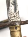 Kaiserreich, Seitengewehr Modell 1871, nummerngleich,  Herstellermarke W.R.Kirschbaum, Scheidenspitze abgebrochen und beiliegend. Ungereinigtes Stück