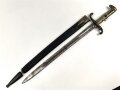 Kaiserreich, Seitengewehr Modell 1871, nummerngleich,  Herstellermarke W.R.Kirschbaum, Scheidenspitze abgebrochen und beiliegend. Ungereinigtes Stück