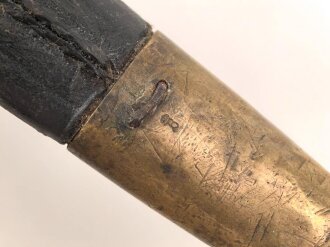 Kaiserreich, Scheide für Seitengewehr Modell 1871, Scheidennaht offen, Leder hart und geschrumpft