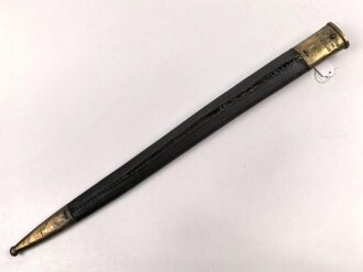 Kaiserreich, Scheide für Seitengewehr Modell 1871, Scheidennaht offen, Leder hart und geschrumpft