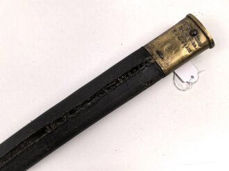 Kaiserreich, Scheide für Seitengewehr Modell 1871, Scheidennaht offen, Leder hart und geschrumpft