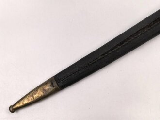 Kaiserreich, Scheide für Seitengewehr Modell 1871, Scheidennaht offen, Leder hart und geschrumpft