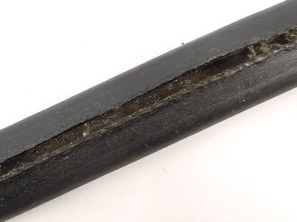 Kaiserreich, Scheide für Seitengewehr Modell 1871, Scheidennaht offen, Leder hart und geschrumpft