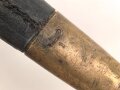 Kaiserreich, Scheide für Seitengewehr Modell 1871, Scheidennaht offen, Leder hart und geschrumpft