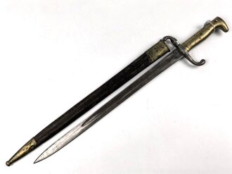 Bayern , Seitengewehr Modell 1871. Hersteller Weyersberg & Stamm Solingen, zusammengehörig, Truppenstempelung auf Parierstange und unterem Scheidenbeschlag.Guter Gesamtzustand