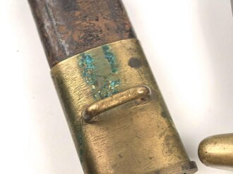 Bayern , Seitengewehr Modell 1871. Hersteller Weyersberg & Stamm Solingen, zusammengehörig, Truppenstempelung auf Parierstange und unterem Scheidenbeschlag.Guter Gesamtzustand