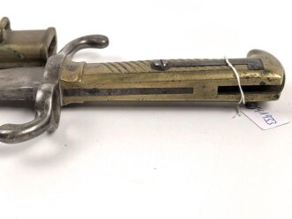 Bayern , Seitengewehr Modell 1871. Hersteller Weyersberg & Stamm Solingen, zusammengehörig, Truppenstempelung auf Parierstange und unterem Scheidenbeschlag.Guter Gesamtzustand
