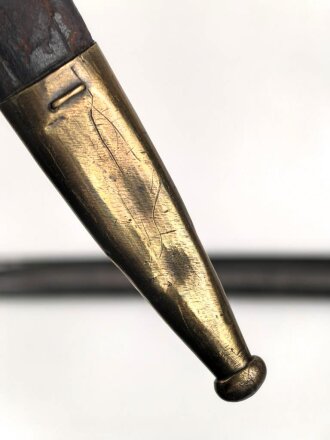 Bayern, Seitengewehr für  Werder Gewehr, Leder hart und leicht geschrumpft, Hersteller Alcoso Solingen, Truppenstempel