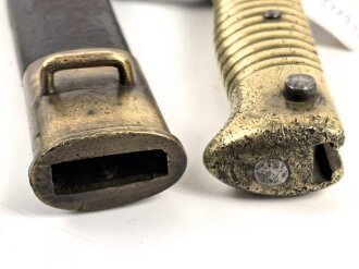 Bayern, Seitengewehr für  Werder Gewehr, Leder hart und leicht geschrumpft, Hersteller Alcoso Solingen, Truppenstempel