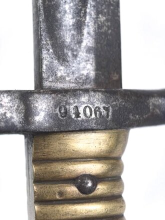 Bayern, Seitengewehr für  Werder Gewehr, Scheide fehlt, Fleckig, Truppenstempel