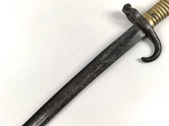 Bayern, Seitengewehr für  Werder Gewehr, Scheide fehlt, Fleckig, Truppenstempel