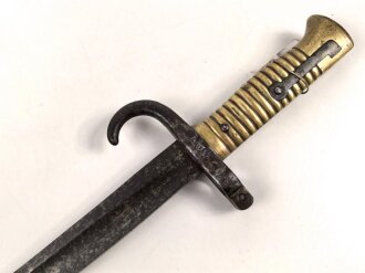 Bayern, Seitengewehr für  Werder Gewehr, Scheide fehlt, Fleckig, Truppenstempel