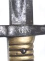 Bayern, Seitengewehr für  Werder Gewehr, Scheide fehlt, Fleckig, Truppenstempel