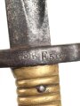Bayern, Seitengewehr für  Werder Gewehr, Scheide fehlt, Fleckig, Truppenstempel