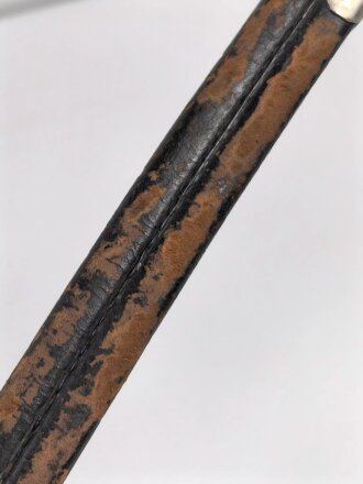 Bayern, Seitengewehr Artillerie Modell 1892 , Kammerstück, Herrscherrmonogramm L mit Krone auf Klingenrücken, Ungewöhnliche Scheidenbeschläge wohl neusilbern.