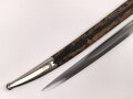 Bayern, Seitengewehr Artillerie Modell 1892 , Kammerstück, Herrscherrmonogramm L mit Krone auf Klingenrücken, Ungewöhnliche Scheidenbeschläge wohl neusilbern.