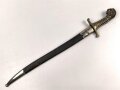 Bayern, Seitengewehr Artillerie Modell 1892 , Kammerstück, Herrscherrmonogramm L mit Krone auf Klingenrücken, Ungewöhnliche Scheidenbeschläge wohl neusilbern.
