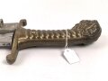 Bayern, Seitengewehr Artillerie Modell 1892 , Kammerstück, Herrscherrmonogramm L mit Krone auf Klingenrücken, Ungewöhnliche Scheidenbeschläge wohl neusilbern.