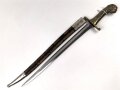 Bayern, Seitengewehr Artillerie Modell 1892 , Kammerstück, Herrscherrmonogramm L mit Krone auf Klingenrücken, Ungewöhnliche Scheidenbeschläge wohl neusilbern.