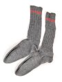Paar Socken Wehrmacht, Variante mit roten Grössenstreifen. Guter Zustand