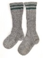 Paar Socken Wehrmacht, Variante mit grünen Grössenstreifen. Getragenes Paar, kleine Grösse