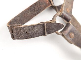 Paar Marschriemen für Stiefel, braunes Leder, guter Gesamtzustand, ungereinigt